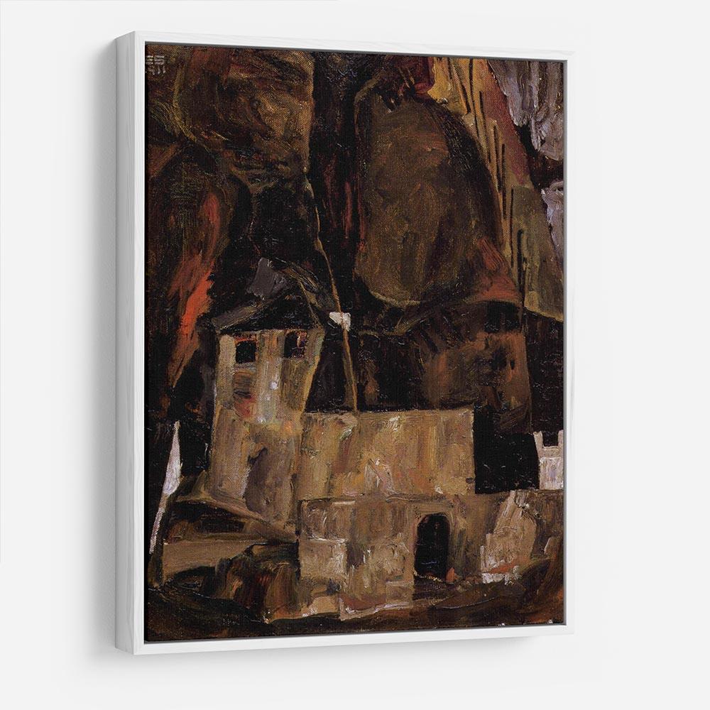 Wall and house and terrain with fence by Egon Schiele HD Metal Print - Canvas Art Rocks - 7