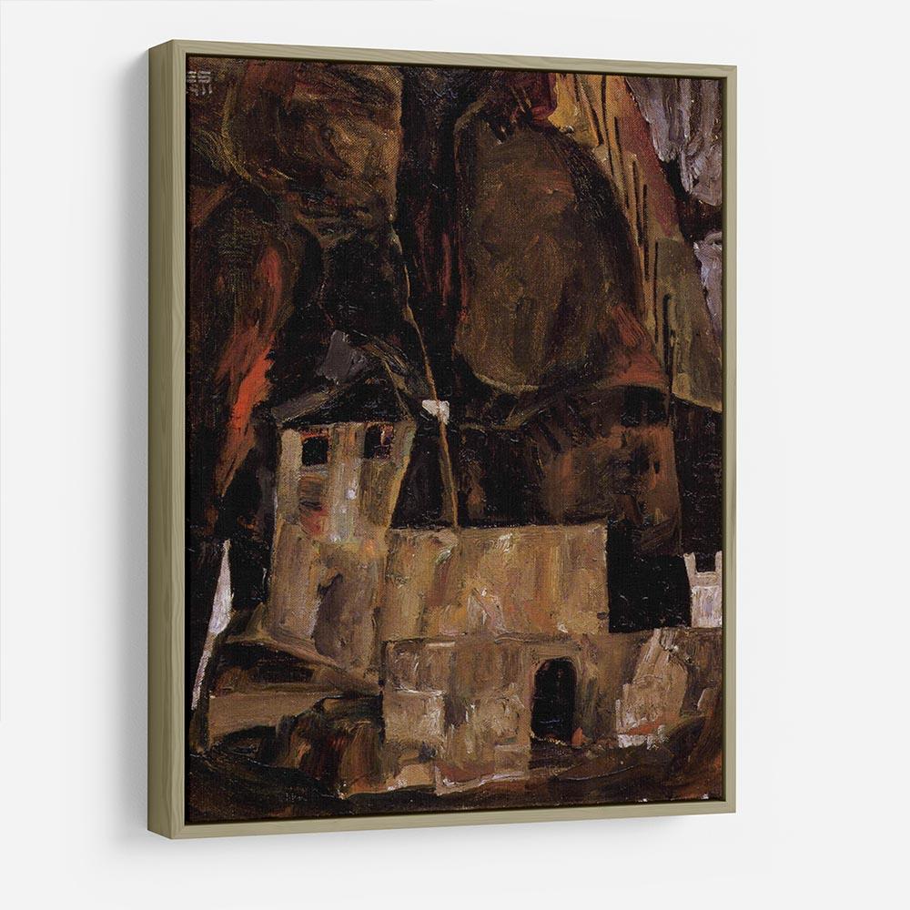 Wall and house and terrain with fence by Egon Schiele HD Metal Print - Canvas Art Rocks - 8