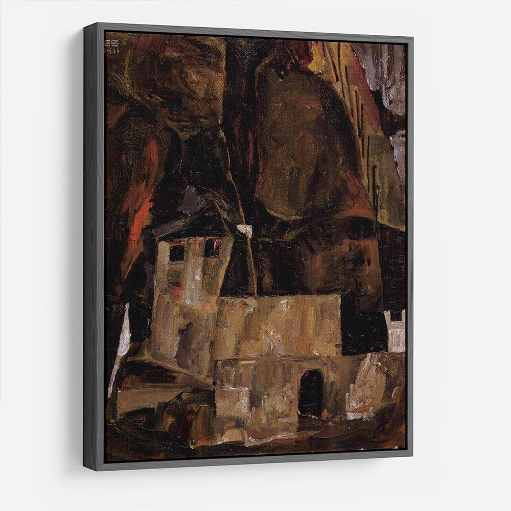 Wall and house and terrain with fence by Egon Schiele HD Metal Print - Canvas Art Rocks - 9