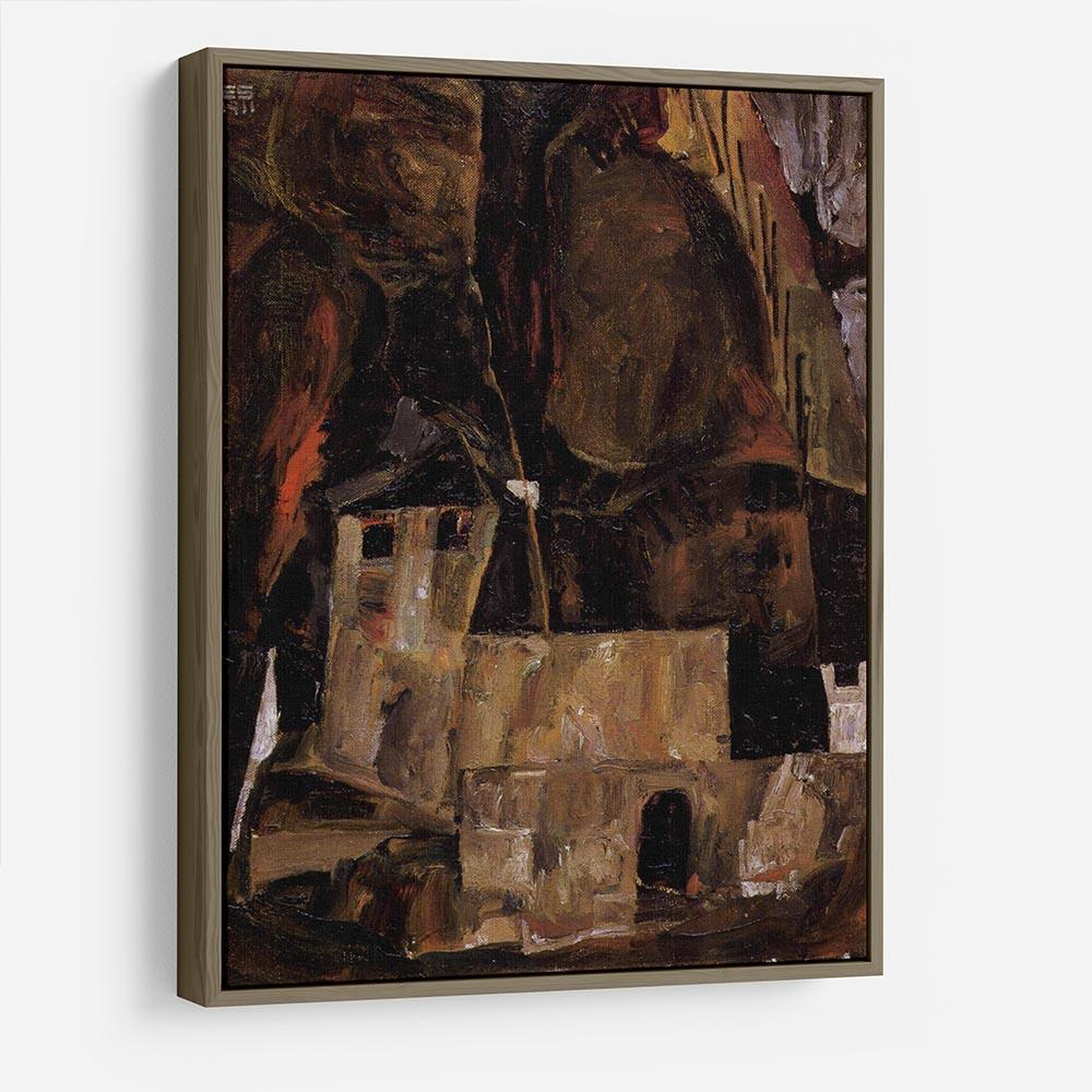 Wall and house and terrain with fence by Egon Schiele HD Metal Print - Canvas Art Rocks - 10