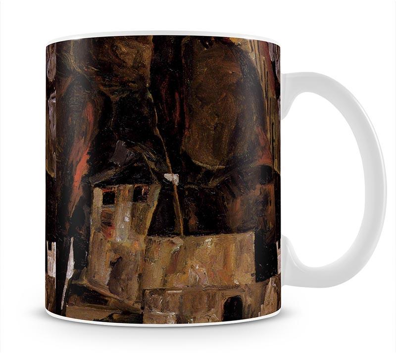 Wall and house and terrain with fence by Egon Schiele Mug - Canvas Art Rocks - 1