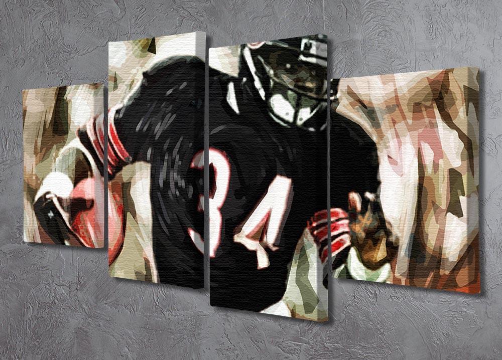 Walter Payton Chicago Bears 4 Split Panel Canvas - Canvas Art Rocks - 2