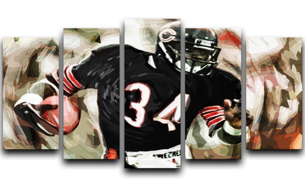 Walter Payton Chicago Bears 5 Split Panel Canvas  - Canvas Art Rocks - 1