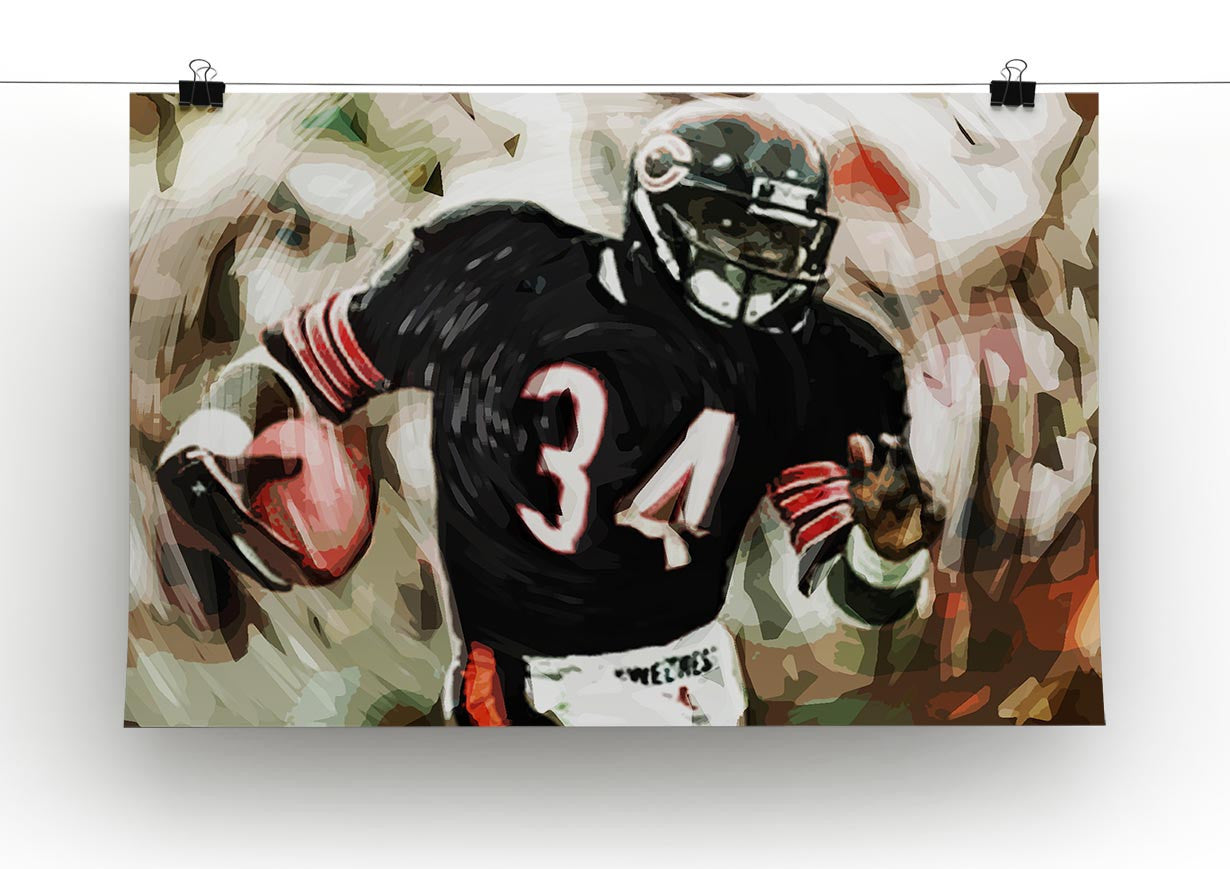 Walter Payton Chicago Bears Running Back NFL Football Art Print Poster
