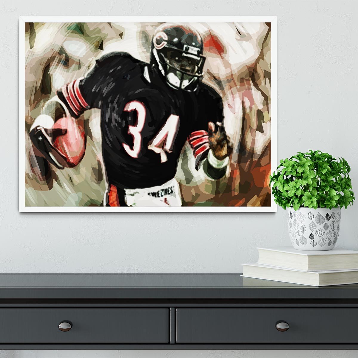 Walter Payton Chicago Bears Framed Print - Canvas Art Rocks -6