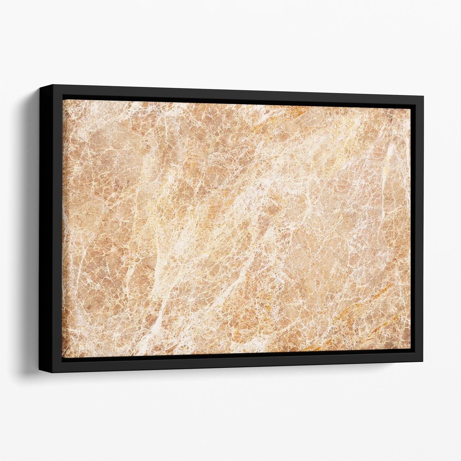 Warm colored natural marble Floating Framed Canvas - Canvas Art Rocks - 1