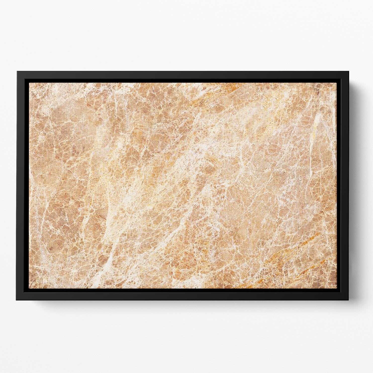 Warm colored natural marble Floating Framed Canvas - Canvas Art Rocks - 2
