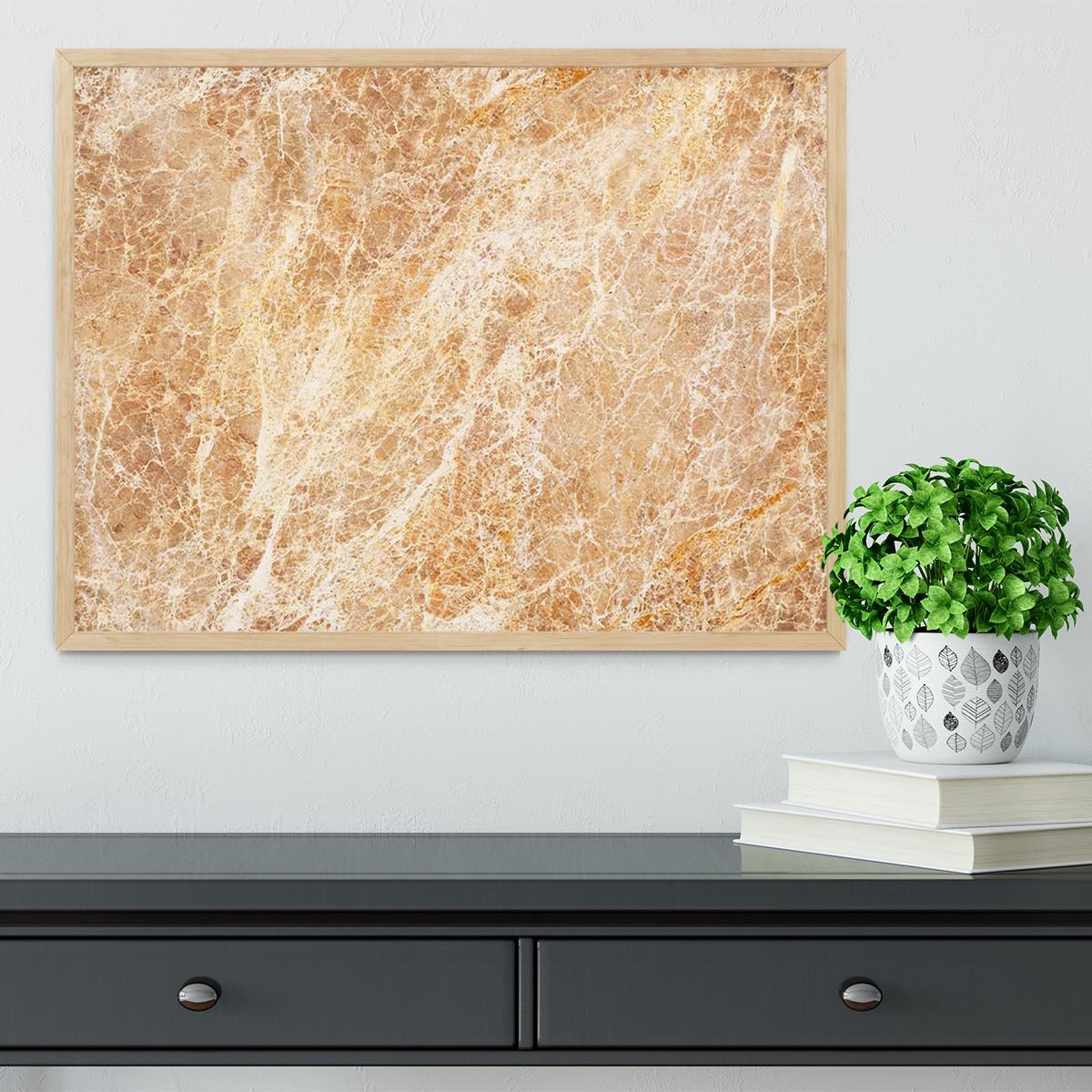 Warm colored natural marble Framed Print - Canvas Art Rocks - 4