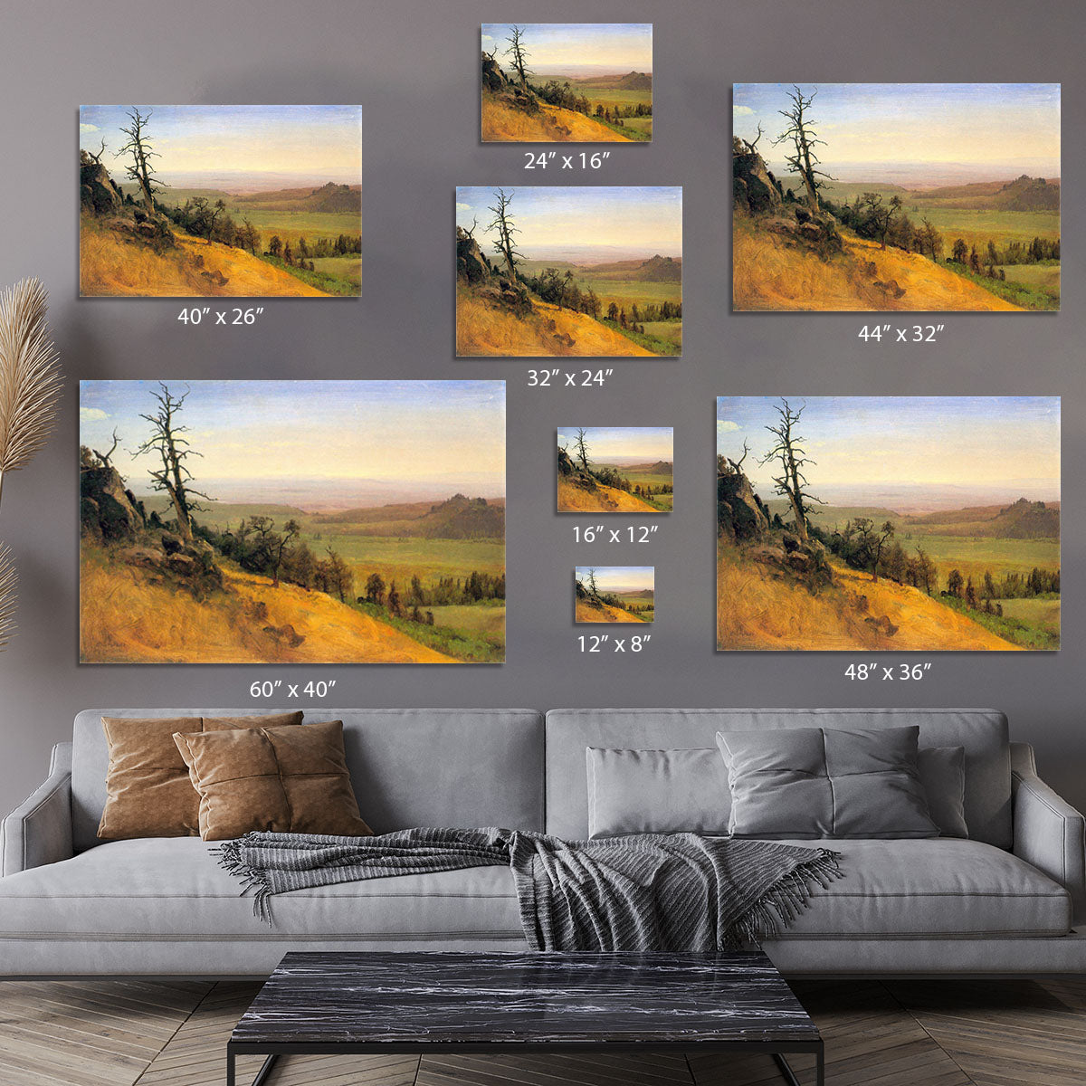 Wasatch Mountains Nebraska by Bierstadt Canvas Print or Poster - Canvas Art Rocks - 7