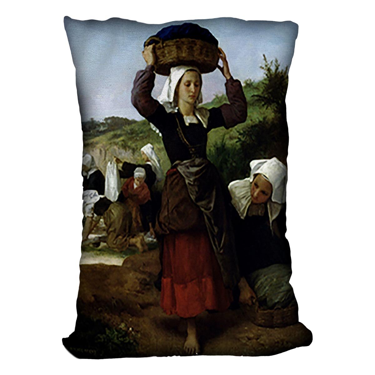 Washerwomen of Fouesnant By Bouguereau Throw Pillow