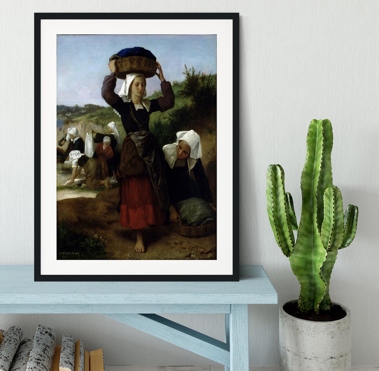 Washerwomen of Fouesnant By Bouguereau Framed Print - Canvas Art Rocks - 1