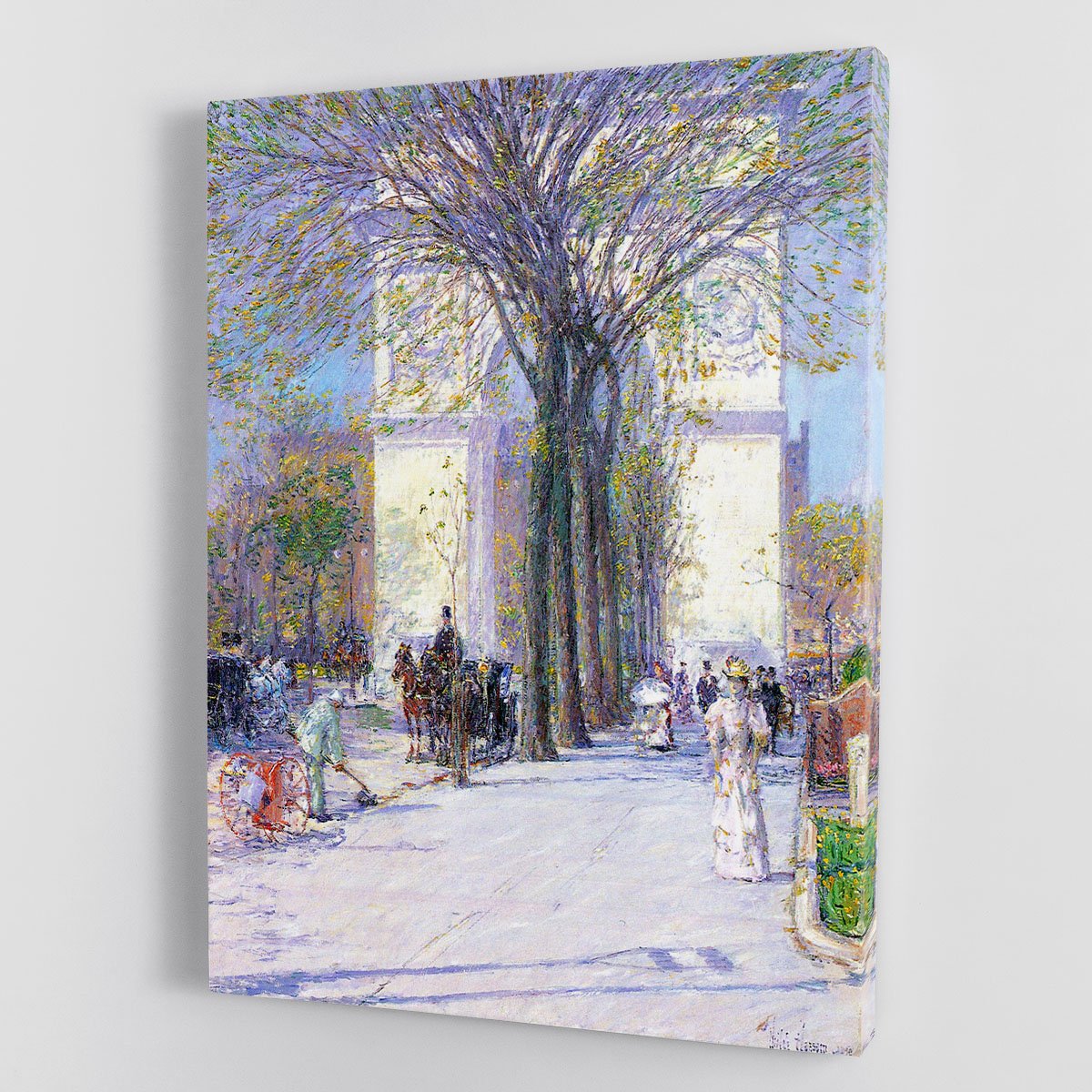 Washington triumphal arch in spring by Hassam Canvas Print or Poster