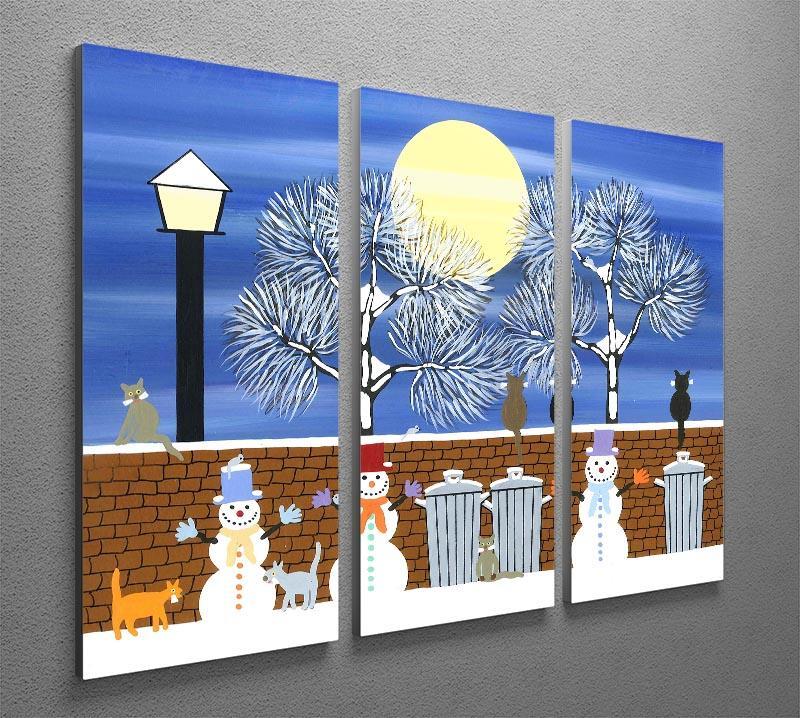 Watching the snow moon by Gordon Barker 3 Split Panel Canvas Print - Canvas Art Rocks - 2