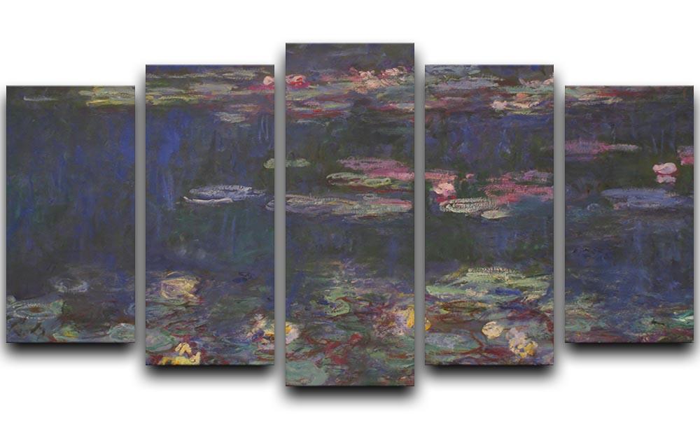 Water Lillies 11 by Monet 5 Split Panel Canvas  - Canvas Art Rocks - 1