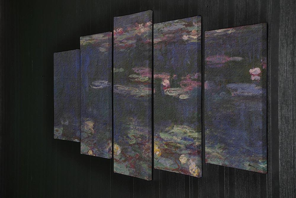 Water Lillies 11 by Monet 5 Split Panel Canvas - Canvas Art Rocks - 2