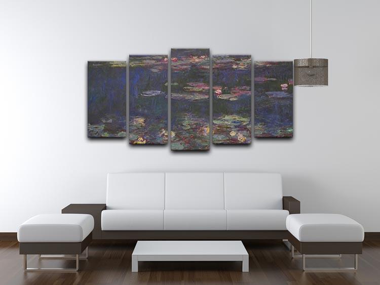 Water Lillies 11 by Monet 5 Split Panel Canvas - Canvas Art Rocks - 3