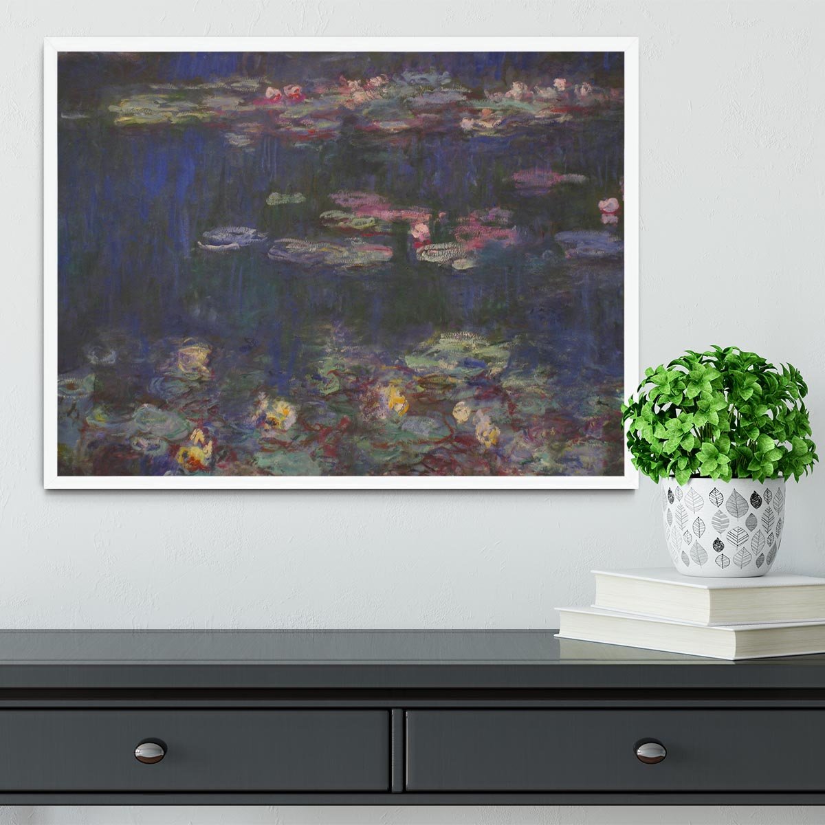 Water Lillies 11 by Monet Framed Print - Canvas Art Rocks -6