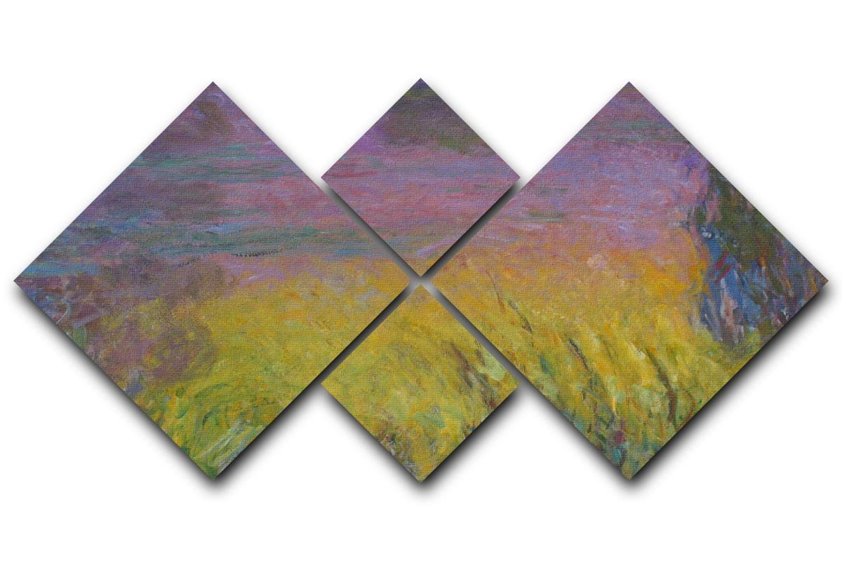 Water Lillies 12 by Monet 4 Square Multi Panel Canvas  - Canvas Art Rocks - 1
