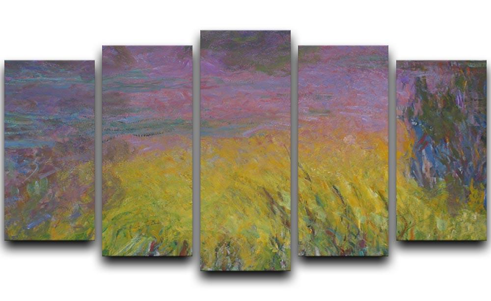 Water Lillies 12 by Monet 5 Split Panel Canvas  - Canvas Art Rocks - 1
