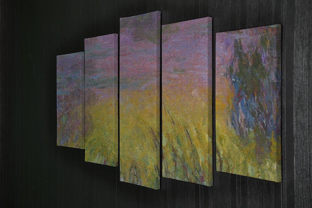 Water Lillies 12 by Monet 5 Split Panel Canvas - Canvas Art Rocks - 2