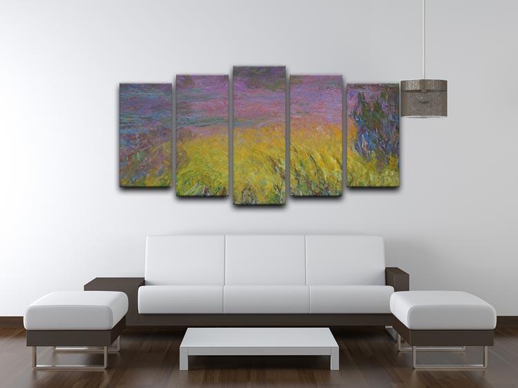 Water Lillies 12 by Monet 5 Split Panel Canvas - Canvas Art Rocks - 3