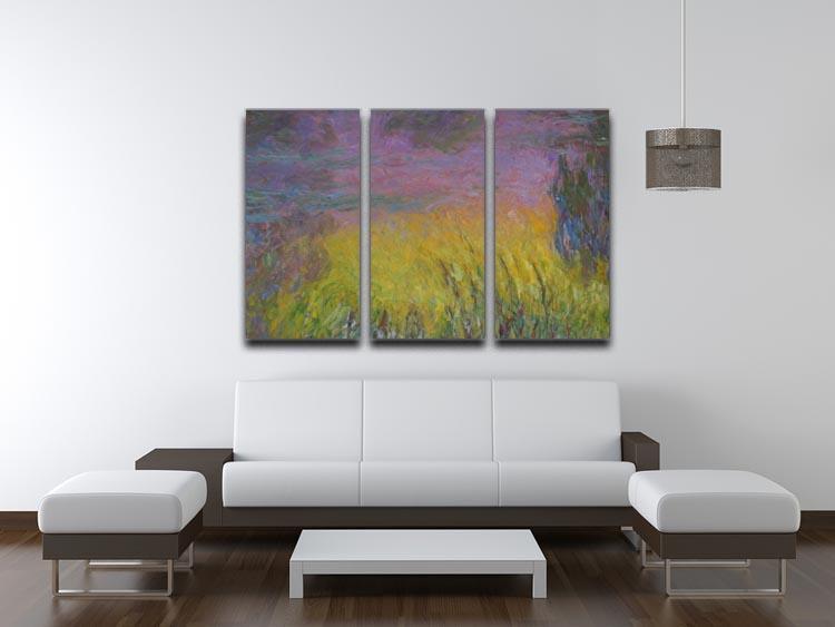 Water Lillies 12 by Monet Split Panel Canvas Print - Canvas Art Rocks - 4