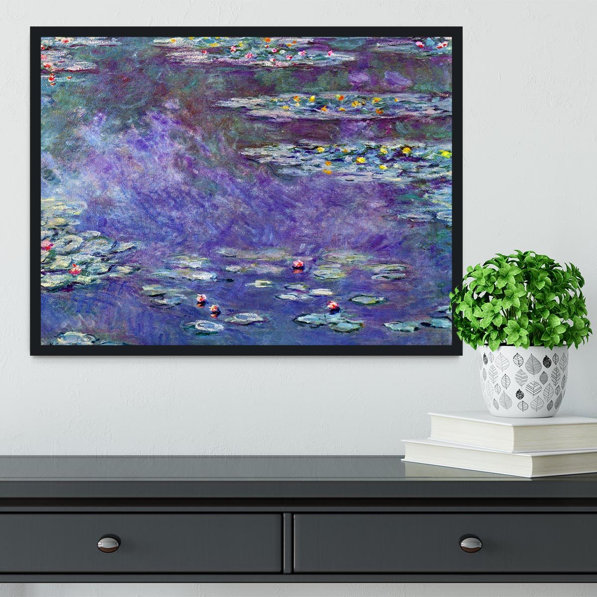 Water Lily Pond 3 by Monet Framed Print - Canvas Art Rocks - 2