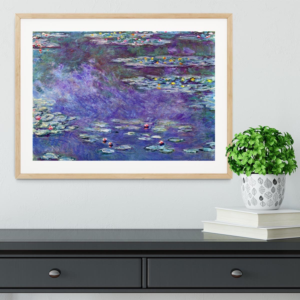 Water Lily Pond 3 by Monet Framed Print - Canvas Art Rocks - 3