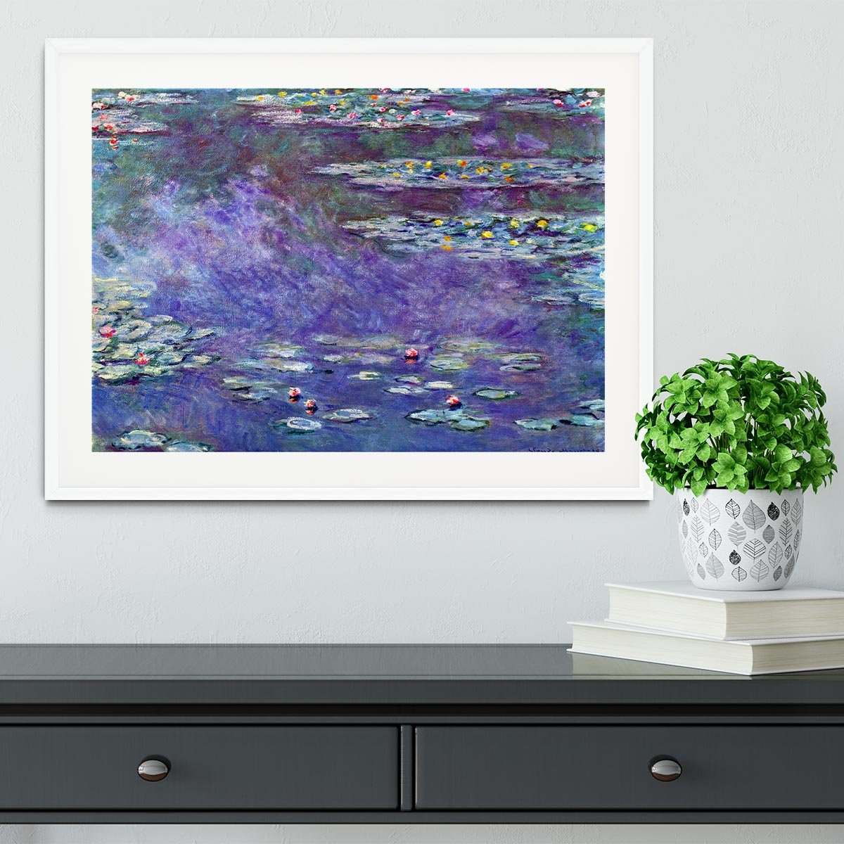 Water Lily Pond 3 by Monet Framed Print - Canvas Art Rocks - 5