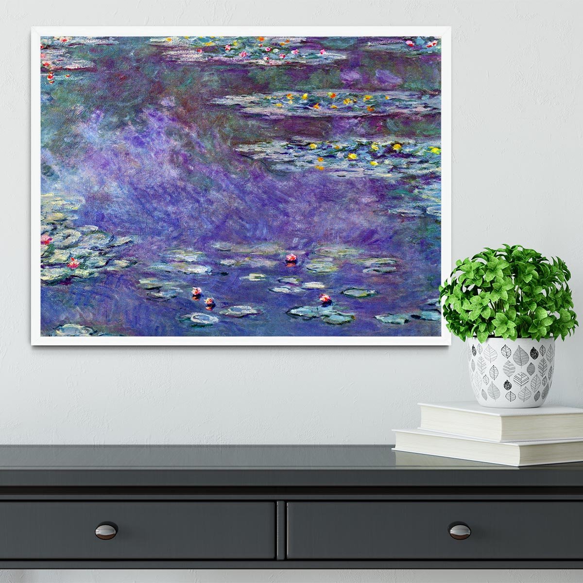 Water Lily Pond 3 by Monet Framed Print - Canvas Art Rocks -6