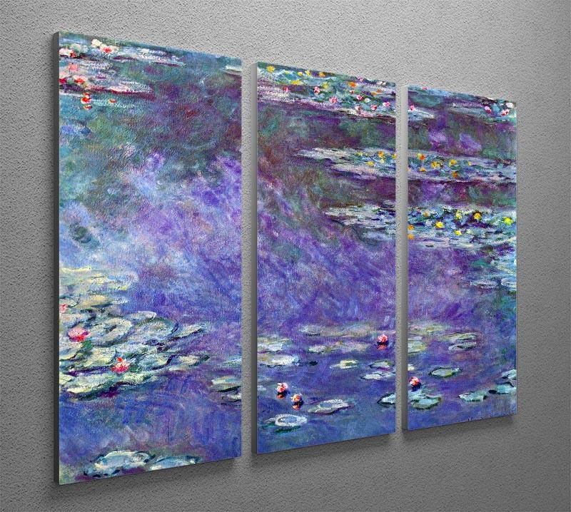 Water Lily Pond 3 by Monet Split Panel Canvas Print - Canvas Art Rocks - 4