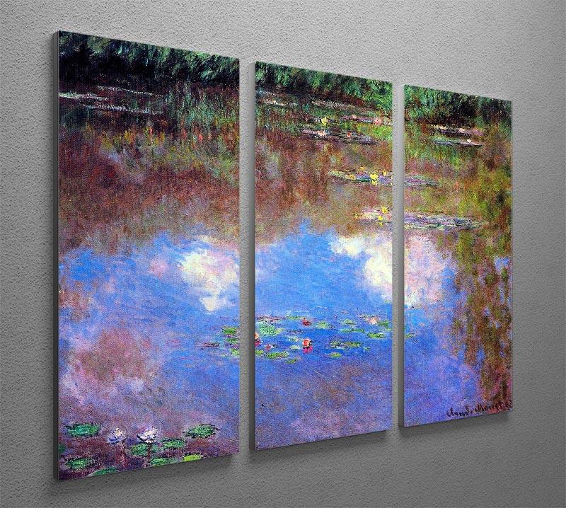 Water Lily Pond 4 by Monet Split Panel Canvas Print - Canvas Art Rocks - 4