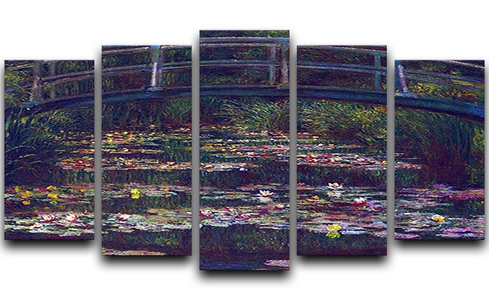 Water Lily Pond 5 by Monet 5 Split Panel Canvas  - Canvas Art Rocks - 1