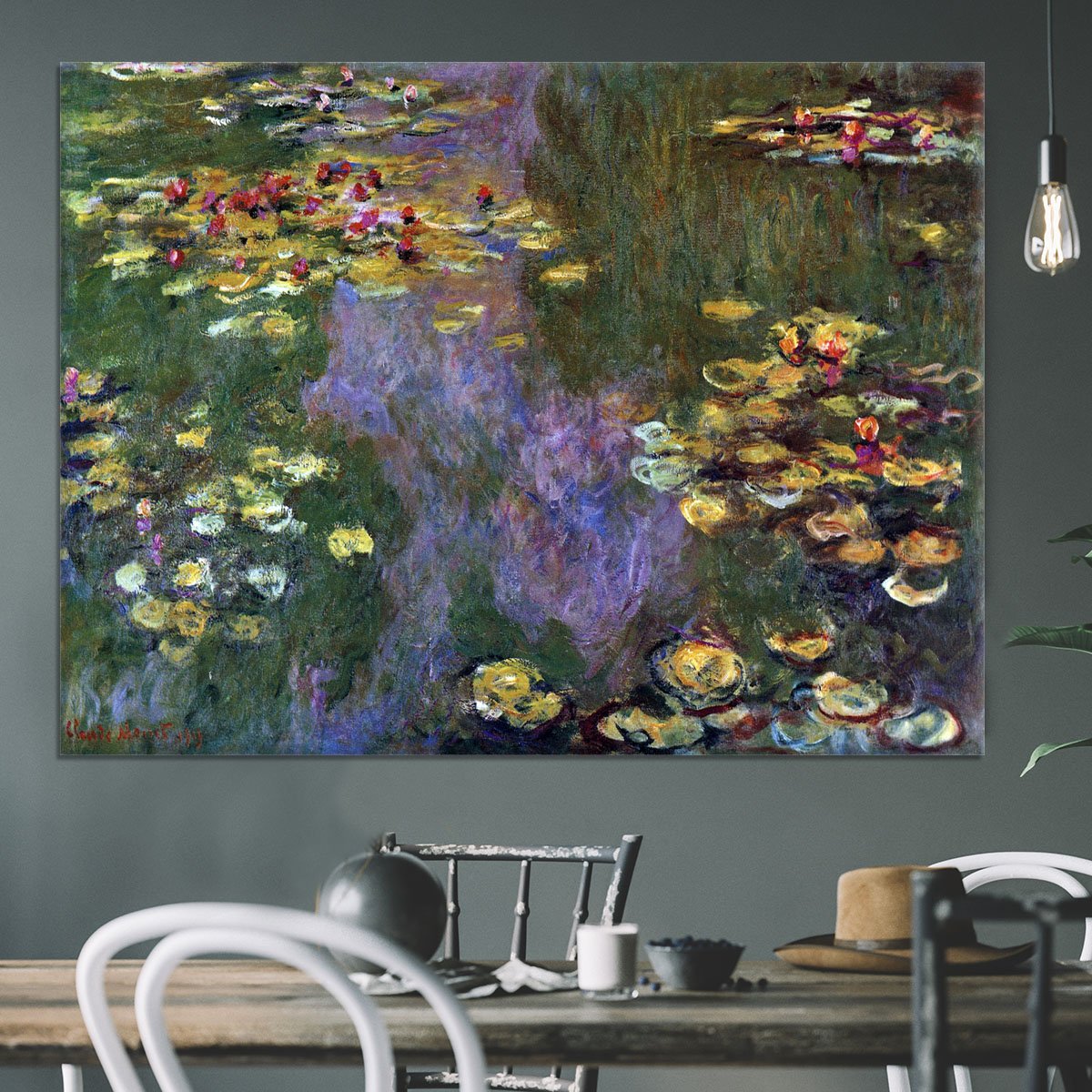 Water Lily Pond Giverny by Monet Canvas Print or Poster