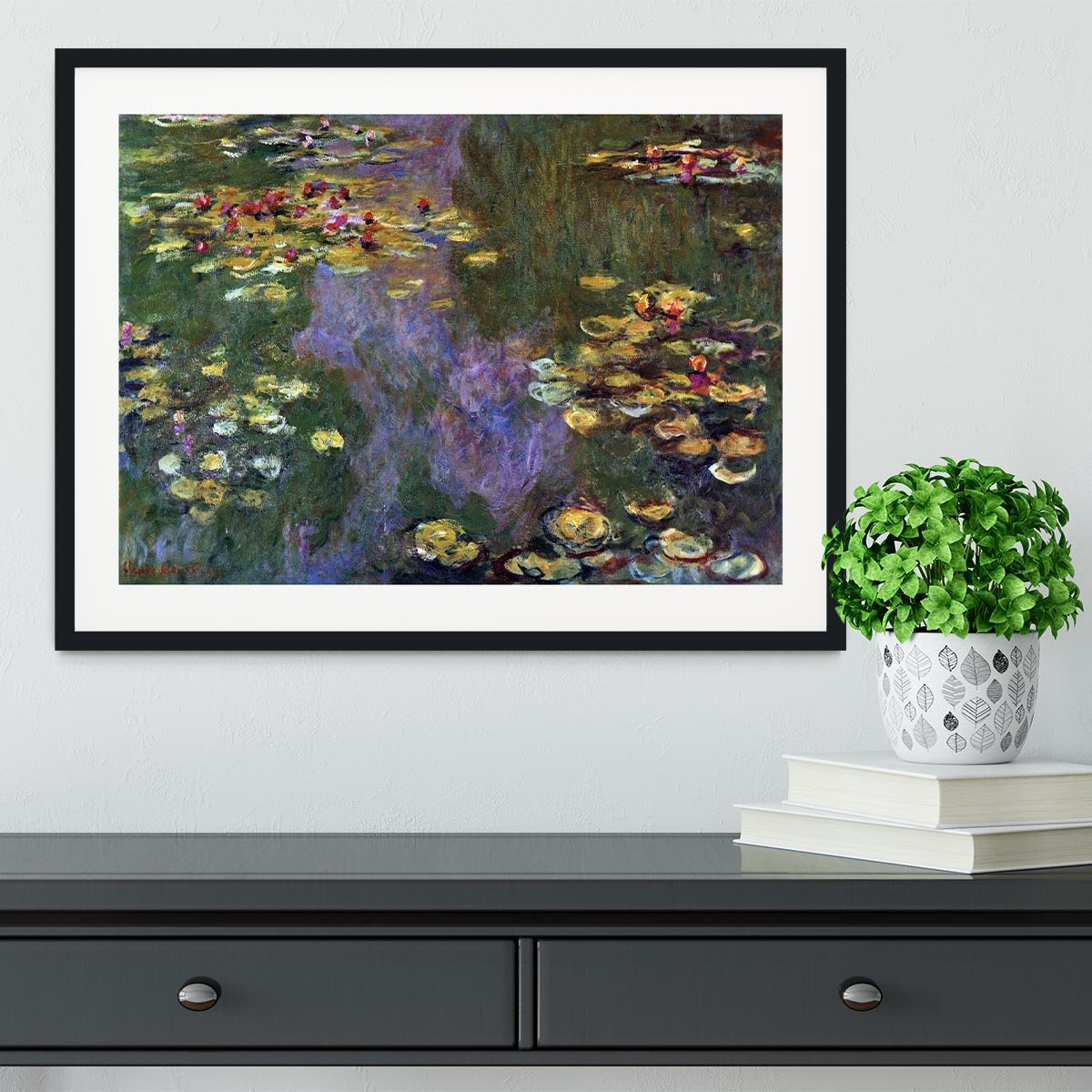 Water Lily Pond Giverny by Monet Framed Print - Canvas Art Rocks - 1