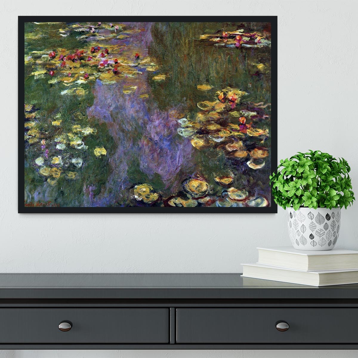 Water Lily Pond Giverny by Monet Framed Print - Canvas Art Rocks - 2