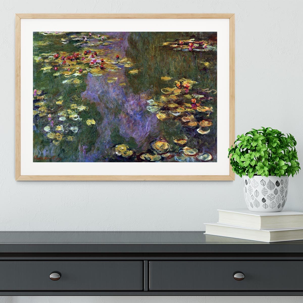 Water Lily Pond Giverny by Monet Framed Print - Canvas Art Rocks - 3