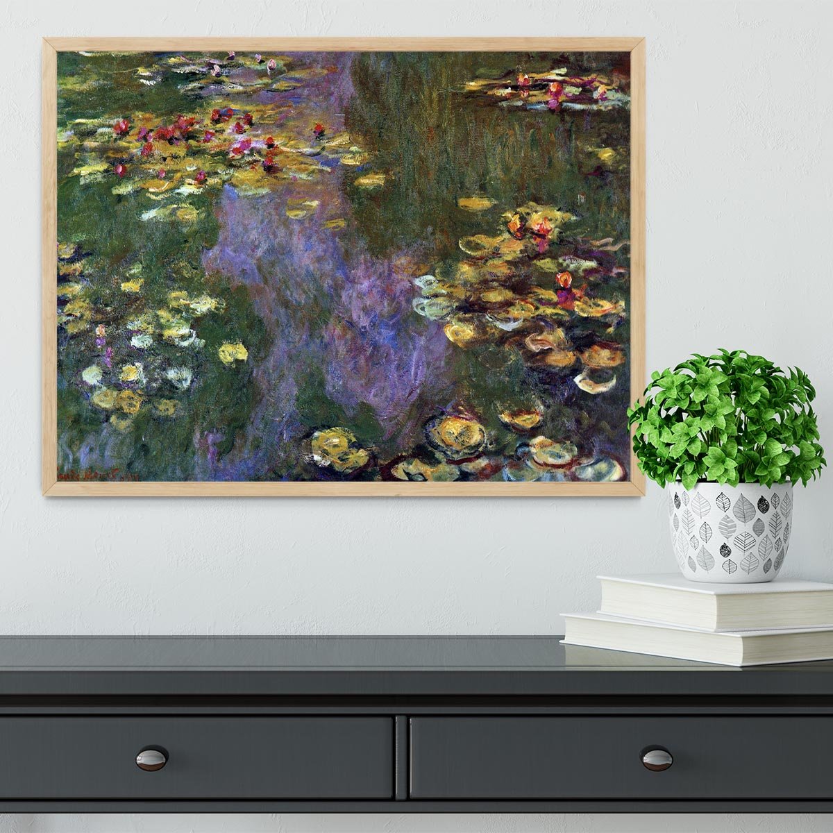 Water Lily Pond Giverny by Monet Framed Print - Canvas Art Rocks - 4