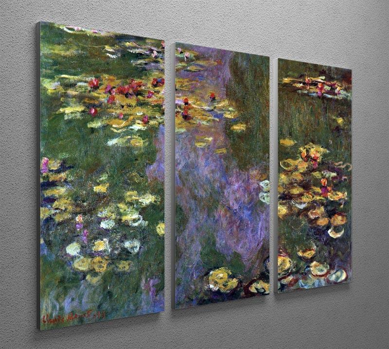 Water Lily Pond Giverny by Monet Split Panel Canvas Print - Canvas Art Rocks - 4