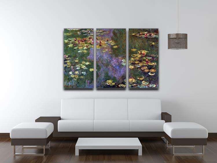 Water Lily Pond Giverny by Monet Split Panel Canvas Print - Canvas Art Rocks - 4