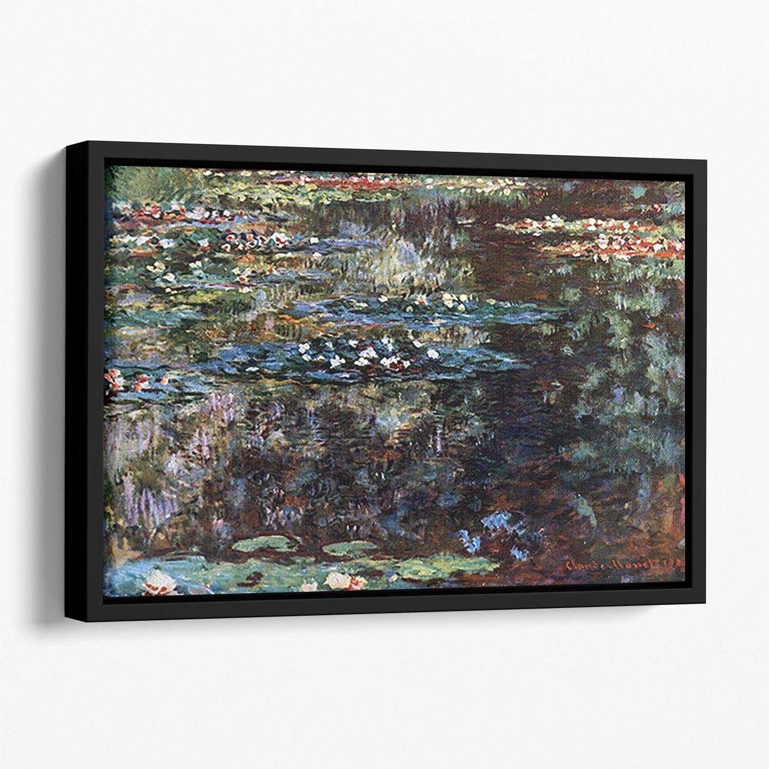Water garden at Giverny by Monet Floating Framed Canvas