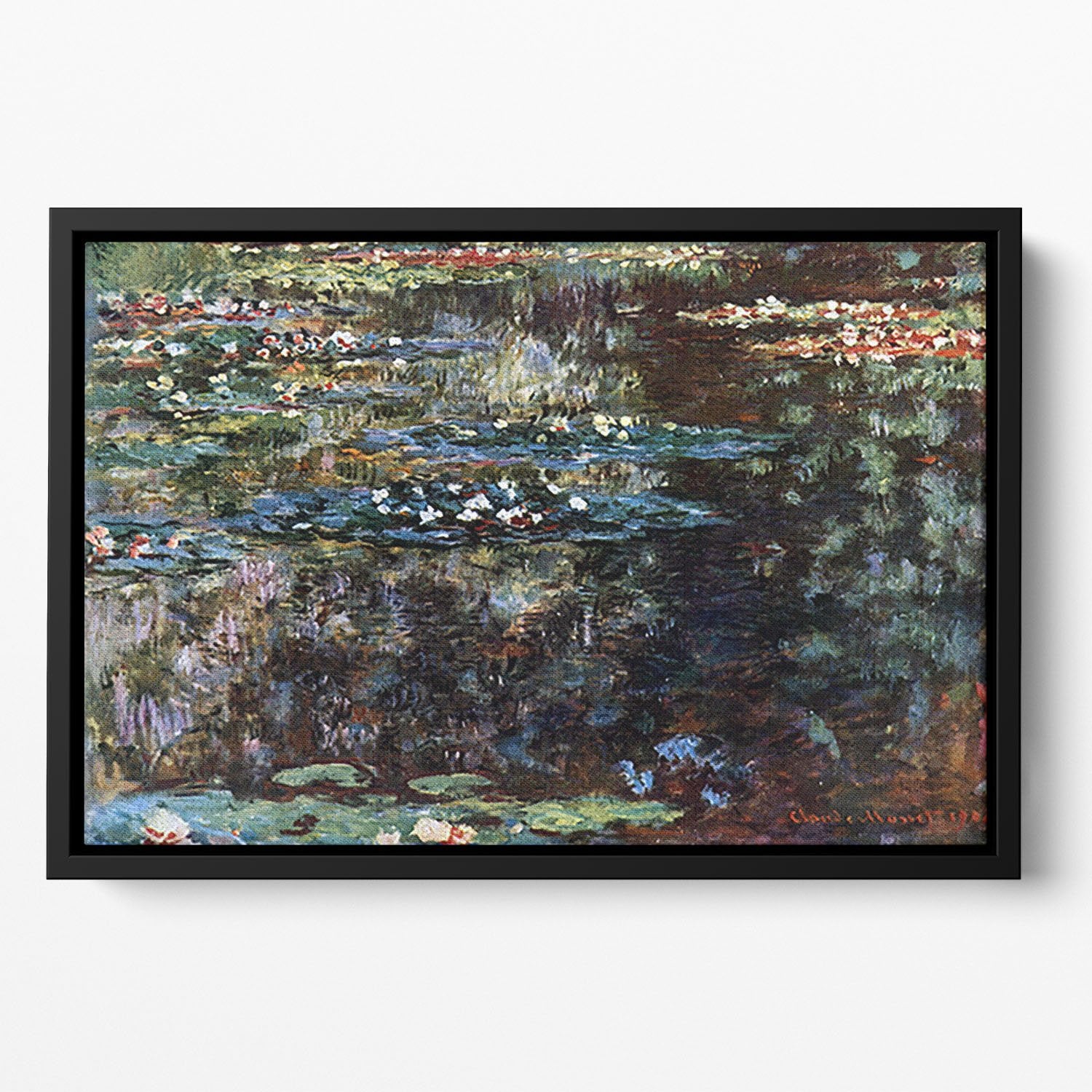 Water garden at Giverny by Monet Floating Framed Canvas
