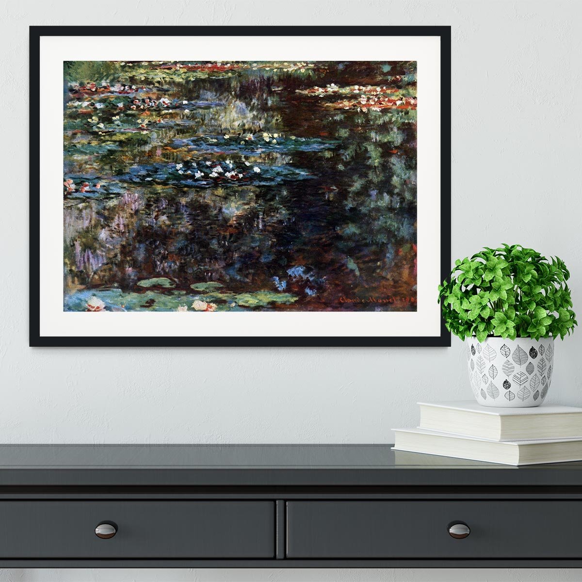 Water garden at Giverny by Monet Framed Print - Canvas Art Rocks - 1