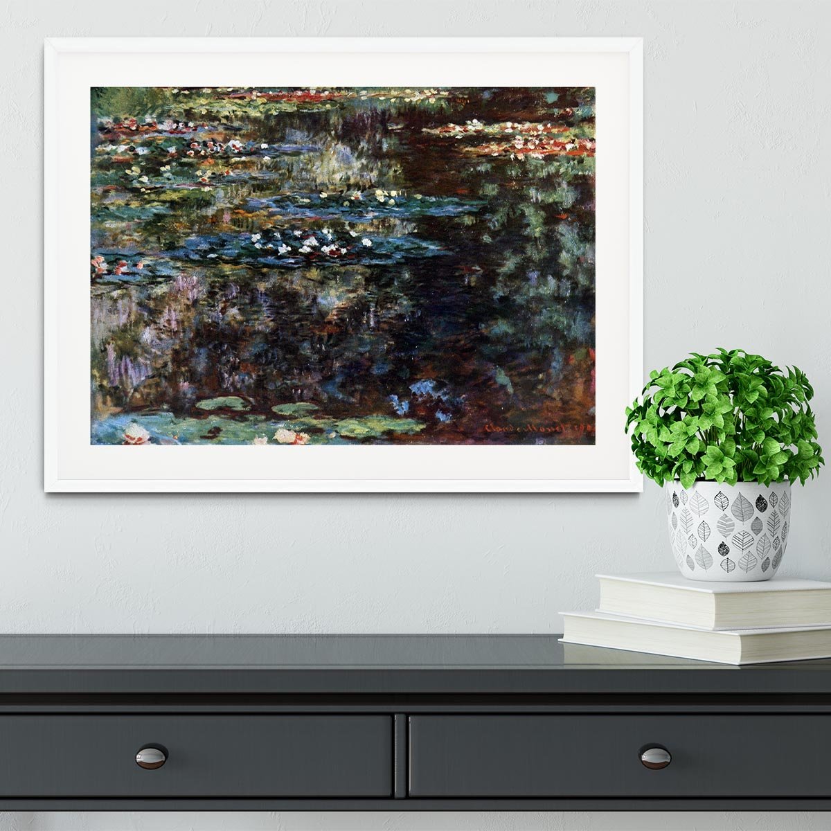 Water garden at Giverny by Monet Framed Print - Canvas Art Rocks - 5