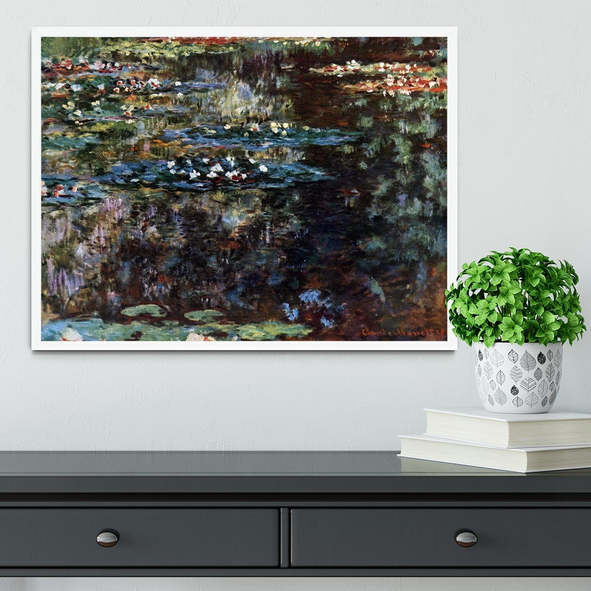 Water garden at Giverny by Monet Framed Print - Canvas Art Rocks -6