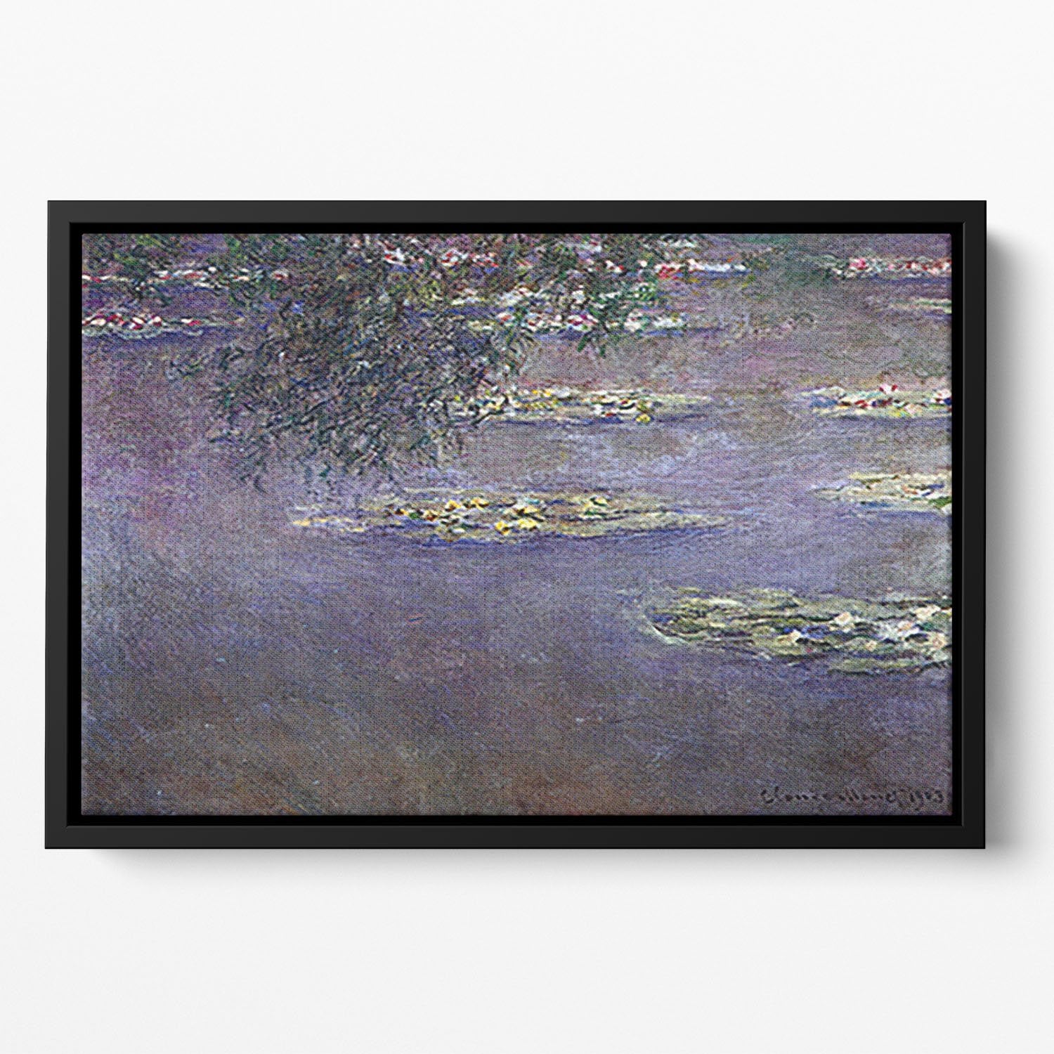 Water lilies water landscape 1 by Monet Floating Framed Canvas