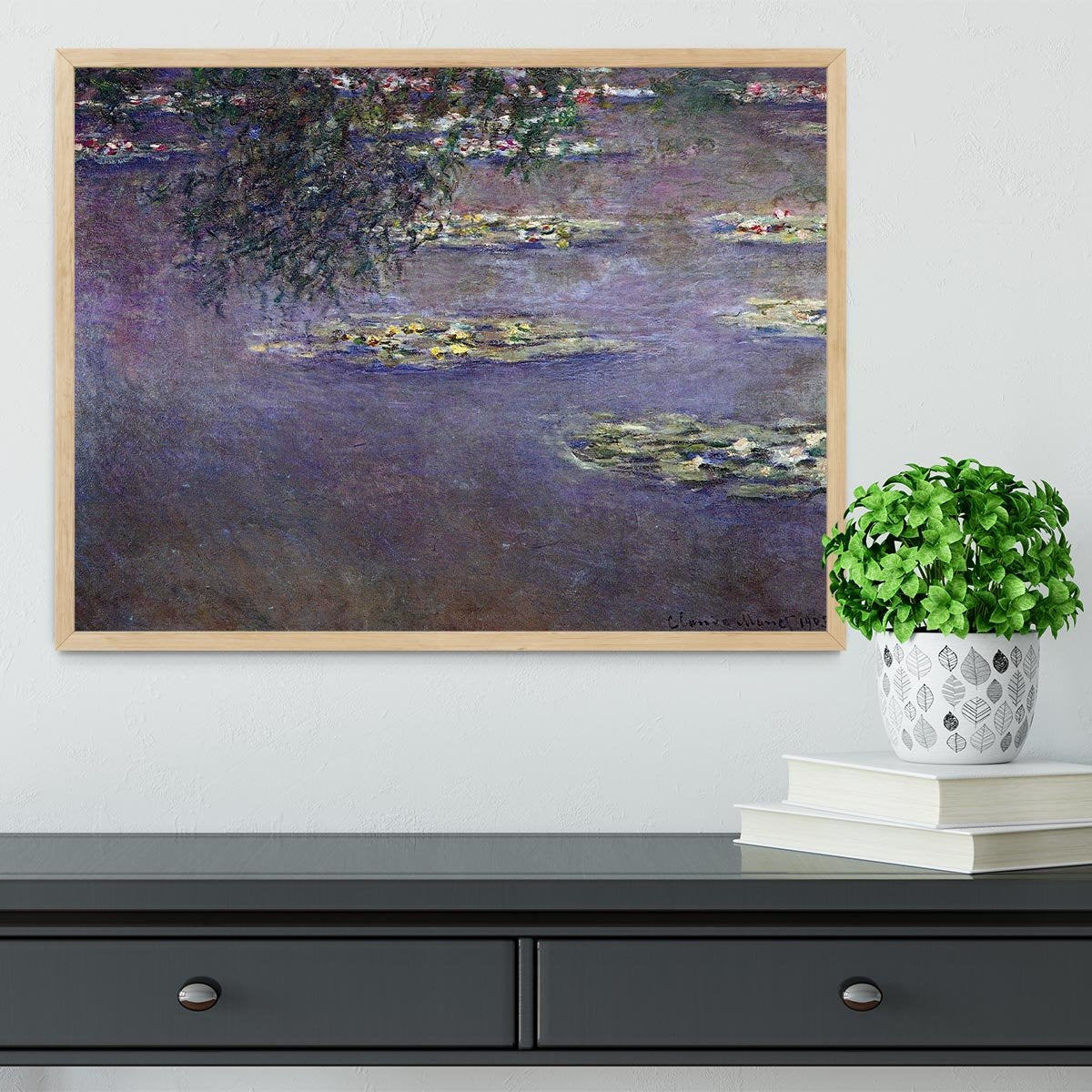 Water lilies water landscape 1 by Monet Framed Print - Canvas Art Rocks - 4