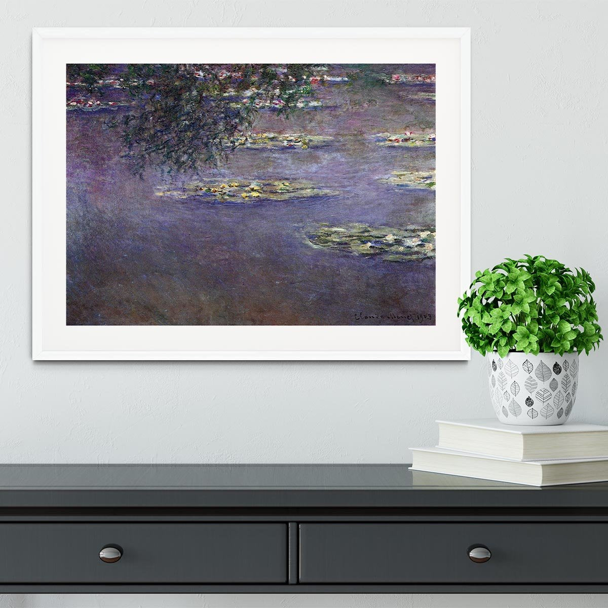 Water lilies water landscape 1 by Monet Framed Print - Canvas Art Rocks - 5