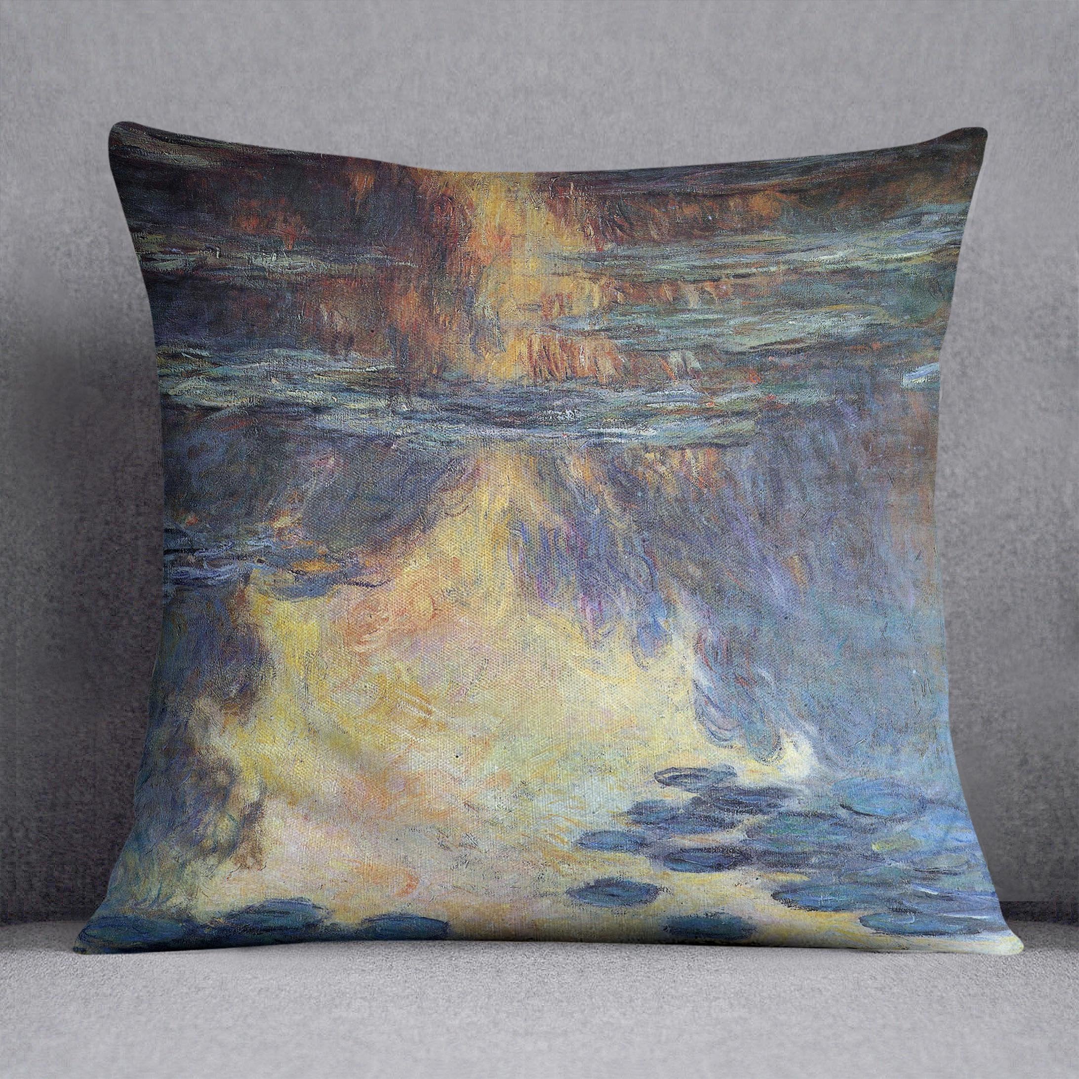 Water lilies water landscape 2 by Monet Throw Pillow