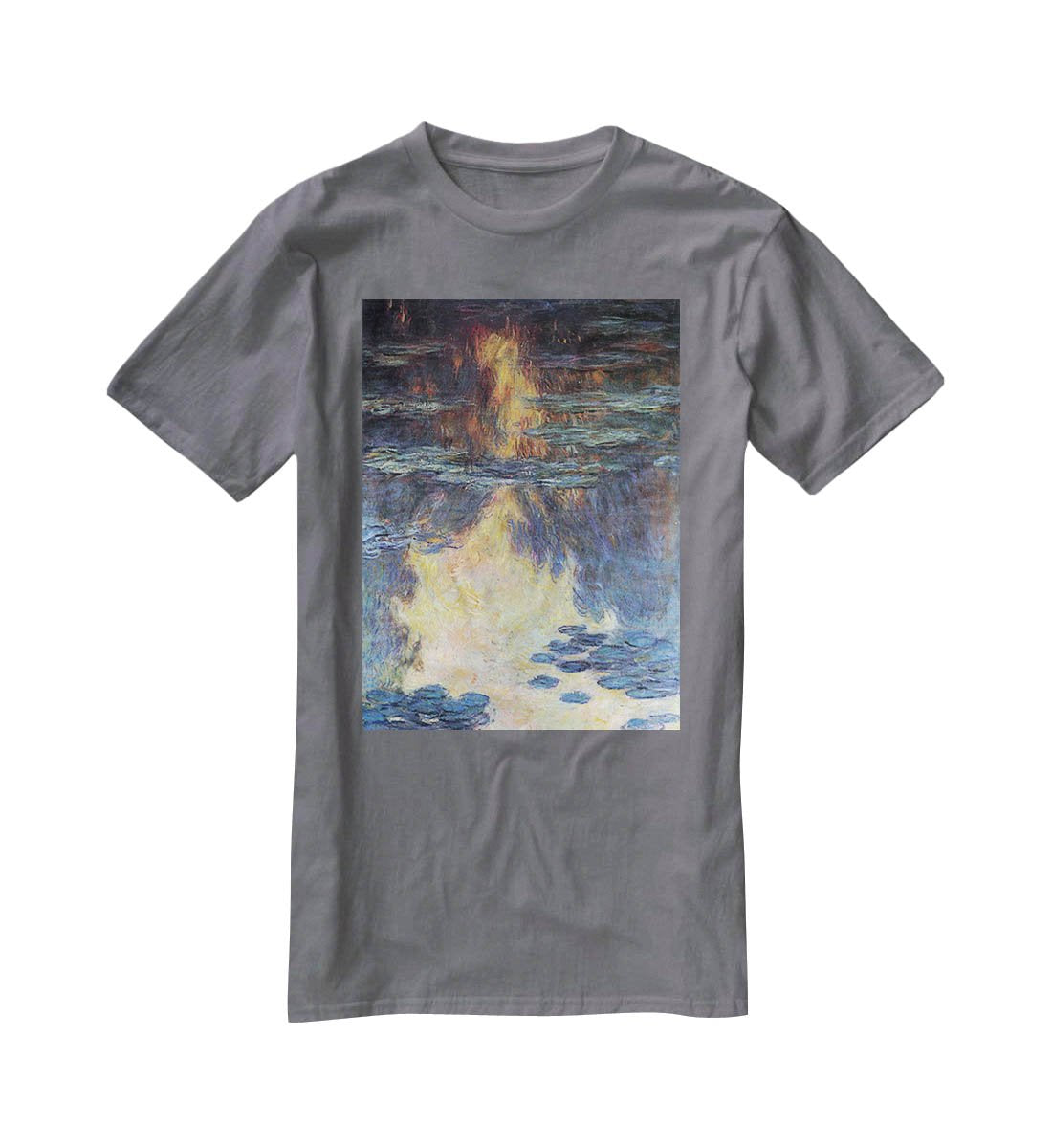 Water lilies water landscape 2 by Monet T-Shirt - Canvas Art Rocks - 3